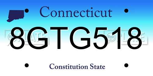 8GTG518 Connecticut License Plate
