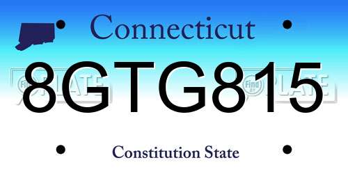 8GTG815 Connecticut License Plate