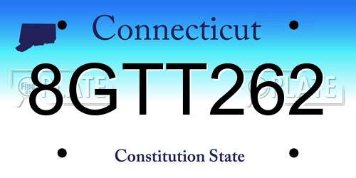 8GTT262 Connecticut License Plate
