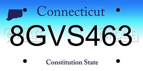8GVS463 Connecticut License Plate