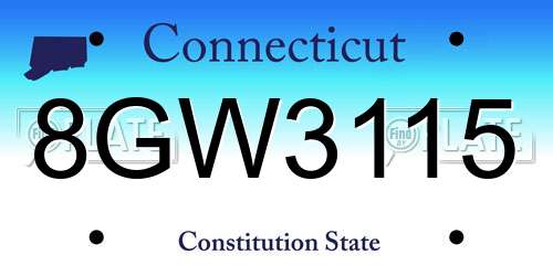 8GW3115 Connecticut License Plate