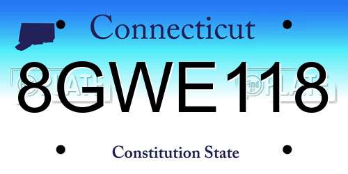 8GWE118 Connecticut License Plate