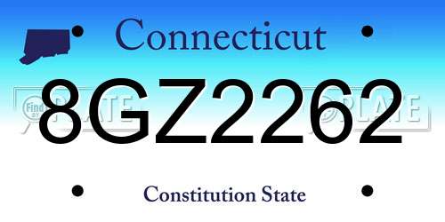 8GZ2262 Connecticut License Plate