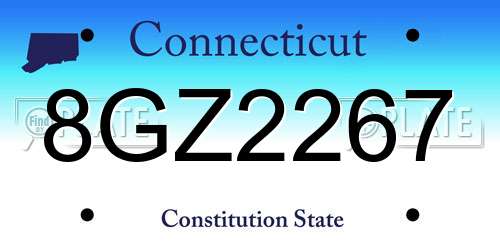 8GZ2267 Connecticut License Plate