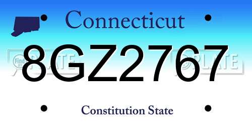 8GZ2767 Connecticut License Plate