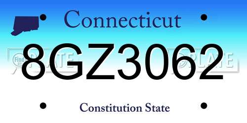 8GZ3062 Connecticut License Plate