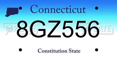 8GZ556 Connecticut License Plate