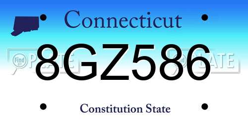 8GZ586 Connecticut License Plate