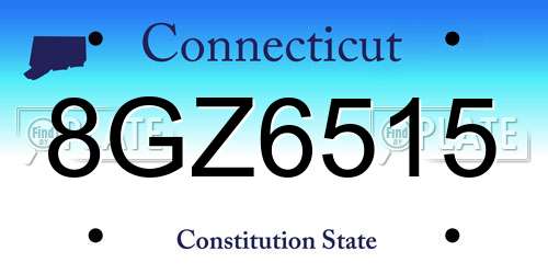 8GZ6515 Connecticut License Plate