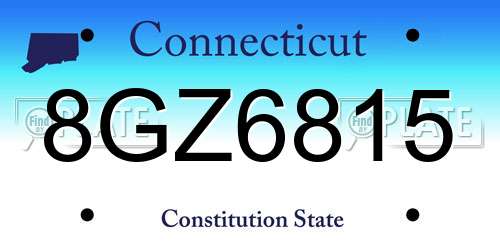 8GZ6815 Connecticut License Plate