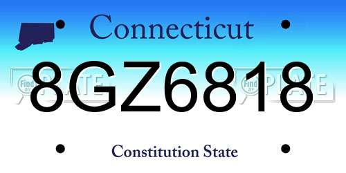 8GZ6818 Connecticut License Plate