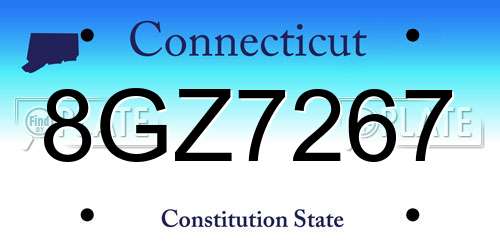 8GZ7267 Connecticut License Plate