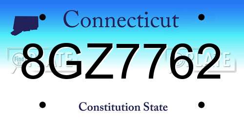 8GZ7762 Connecticut License Plate