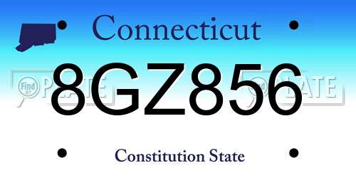 8GZ856 Connecticut License Plate