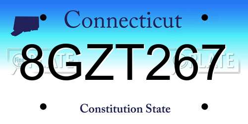 8GZT267 Connecticut License Plate