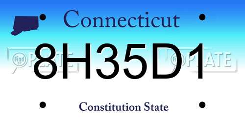 8H35D1 Connecticut License Plate