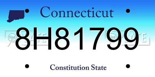 8H81799 Connecticut License Plate