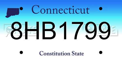 8HB1799 Connecticut License Plate