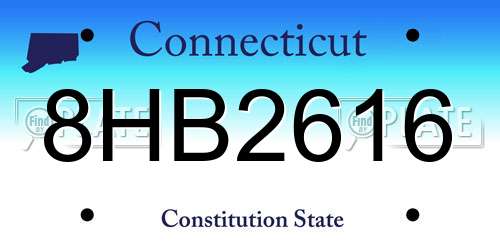8HB2616 Connecticut License Plate