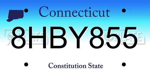 8HBY855 Connecticut License Plate