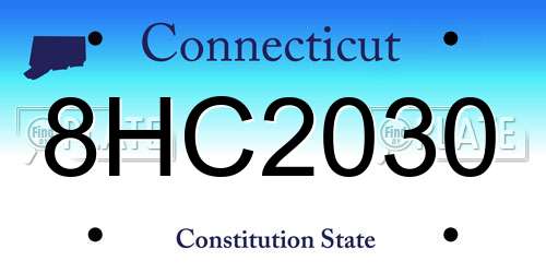 8HC2030 Connecticut License Plate