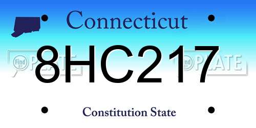 8HC217 Connecticut License Plate