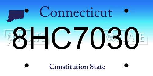 8HC7030 Connecticut License Plate