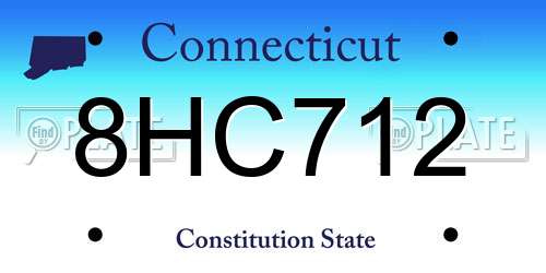 8HC712 Connecticut License Plate