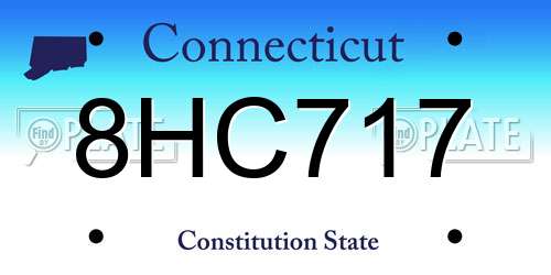 8HC717 Connecticut License Plate