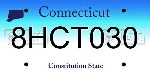 8HCT030 Connecticut License Plate