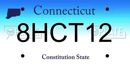 8HCT12 Connecticut License Plate