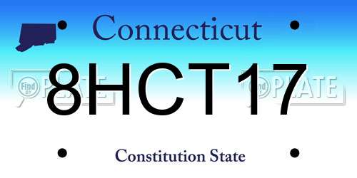 8HCT17 Connecticut License Plate