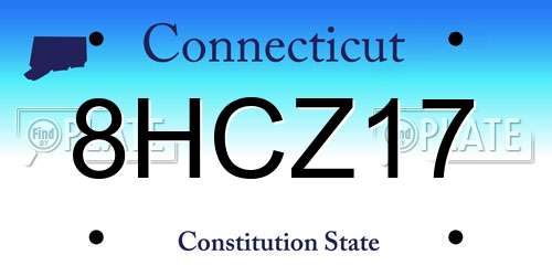 8HCZ17 Connecticut License Plate