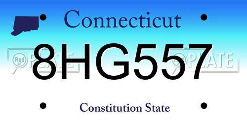 8HG557 Connecticut License Plate