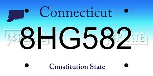 8HG582 Connecticut License Plate