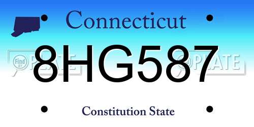 8HG587 Connecticut License Plate