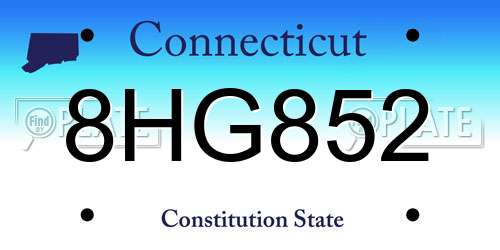 8HG852 Connecticut License Plate