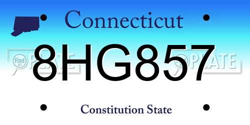 8HG857 Connecticut License Plate