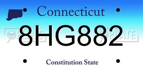 8HG882 Connecticut License Plate