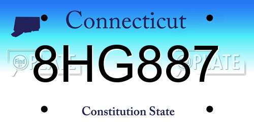 8HG887 Connecticut License Plate