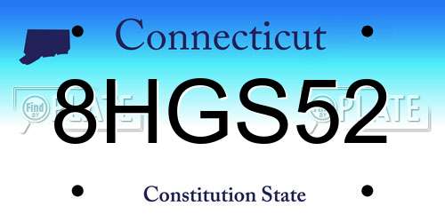 8HGS52 Connecticut License Plate