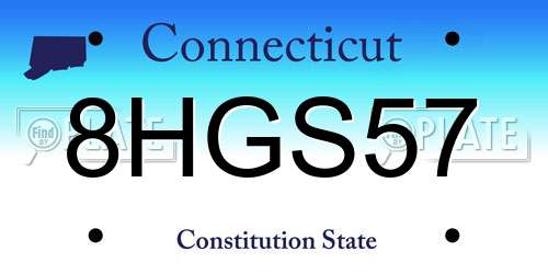 8HGS57 Connecticut License Plate