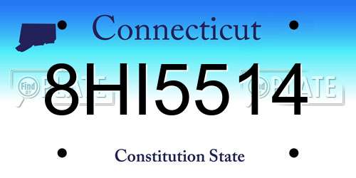 8HI5514 Connecticut License Plate