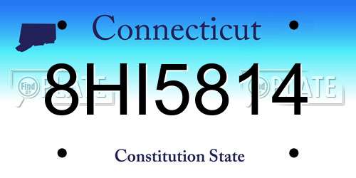 8HI5814 Connecticut License Plate