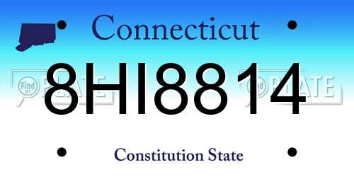 8HI8814 Connecticut License Plate