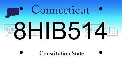 8HIB514 Connecticut License Plate