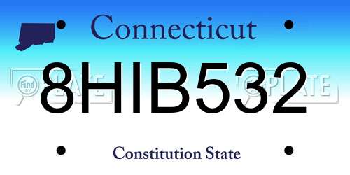 8HIB532 Connecticut License Plate