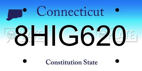 8HIG620 Connecticut License Plate