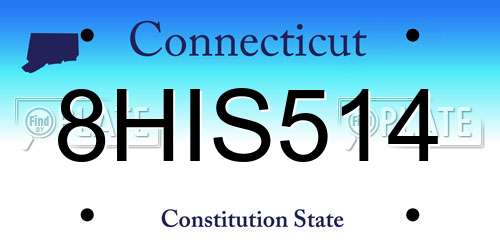 8HIS514 Connecticut License Plate