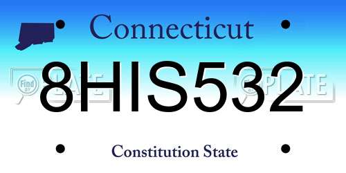 8HIS532 Connecticut License Plate